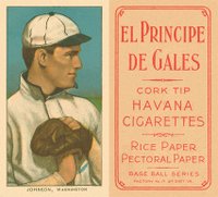 1909 White Borders El Principe De Gales #235 Walter Johnson Pitching Baseball Card