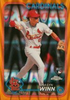 2024 Topps Chrome #189 Masyn Winn Orange Raywave Refractor Baseball Card