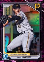 2024 Bowman Chrome Prospects #BCP125 Paul Skenes Fuchsia Lunar Refractor Baseball Card