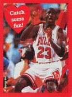 1989 Cleo Michael Jordan Valentines # Catch Some Fun ! Perforated Basketball Card