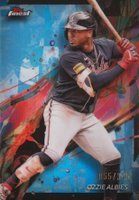 2024 Topps Finest #49 Ozzie Albies Sky Blue Refractor Baseball Card