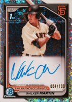 2024 Bowman Chrome Prospect Autographs #CPAWM Walker Martin Mini Diamond Refractor Baseball Card