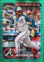 2024 Topps Chrome #250 Ronald Acuna Jr. Green Sonar Refractor Baseball Card