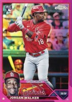 2023 Topps Chrome #209 Jordan Walker Pink Refractor Baseball Card
