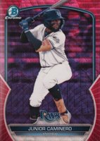 2023 Bowman Chrome Prospects #BCP162 Junior Caminero Fuchsia/Pink Vapor Baseball Card