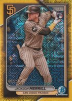 2024 Bowman Chrome Mega Box #27 Jackson Merrill Yellow Refractor Baseball Card