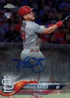 2018 Topps Chrome Rookie Autograph #RA-HB Harrison Bader Baseball Card