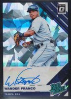 2019 Panini Donruss Optic Rated Prospects Signatures #WF Wander Franco Black Cracked Ice Baseball Card