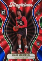 2023 Panini Donruss Magicians #2 Scoot Henderson Holo Blue and Green Laser Basketball Card