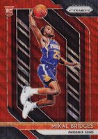 2018 Panini Prizm #289 Mikal Bridges Ruby Wave Basketball Card