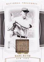 2020 Panini National Treasures #117 Babe Ruth Material-Holo Gold Baseball Card