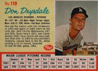 1962 Post Cereal #110 Don Drysdale Baseball Card