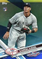 2017 Topps Opening Day #147 Aaron Judge Fielding-Rainbow Blue Foil Baseball Card