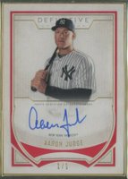 2019 Topps Definitive Collection Framed Autograph Collection #AJ Aaron Judge Red 1/1 Baseball Card