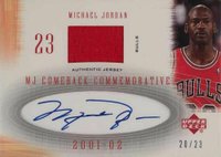 2001 Upper Deck MJ Comeback Commemorative #CCA2 Michael Jordan Jersey Autograph Basketball Card