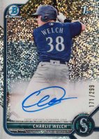 2022 Bowman Chrome Prospect Autographs #CPACW Charlie Welch Speckle Refractor Baseball Card