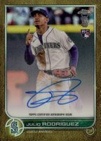 2022 Topps Chrome Ben Baller Autographs #JR Julio Rodriguez Gold Refractor Baseball Card