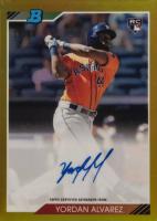 2020 Bowman Heritage Chrome Autographs #YA Yordan Alvarez Gold Refractor Baseball Card