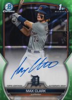 2023 Bowman Draft Chrome Prospect Autograph #CDAMC Max Clark Green Lava Baseball Card