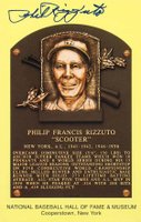 1999 Hall of Fame Autographs # Phil Rizzuto Yellow HOF Plaque Baseball Card