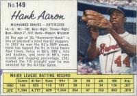 1962 Jell-O #149 Hank Aaron Hand Cut Baseball Card