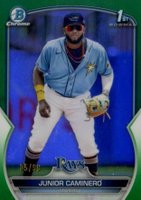2023 Bowman Chrome Prospects #BCP61 Junior Caminero Green Refractor Baseball Card