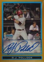 2009 Bowman Chrome Draft Picks & Prospects #BDPP82 A.J. Pollock Autograph-Gold Refractor Baseball Card