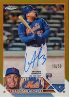 2023 Topps Chrome Rookie Autograph #RAFA Francisco Alvarez Gold Baseball Card