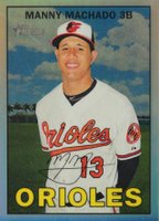 2016 Topps Heritage #157 Manny Machado Portrait-Chrome-Refractor Baseball Card
