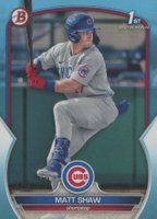 2023 Bowman Draft #BD33 Matt Shaw Sky Blue Baseball Card
