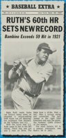 1969 Bazooka Hand Cut #11 Ruth's 60th HR Sets New Record Baseball Card