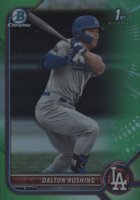 2022 Bowman Draft #BDC84 Dalton Rushing Chrome-Green Refractor Baseball Card