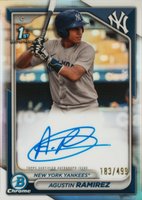 2024 Bowman Chrome Prospect Autographs #CPAAR Agustin Ramirez Refractor Baseball Card