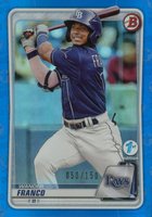 2020 Bowman 1st Edition #BFE1 Wander Franco Blue Foil Baseball Card