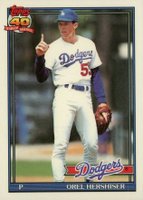 1991 Topps Tiffany #690 Orel Hershiser Baseball Card