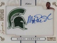 2009 Playoff National Treasures Signature Patch College #25 Magic Johnson Basketball Card