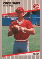 1989 Fleer Box Panels Hand Cut #C-21 Chris Sabo Hand Cut Baseball Card