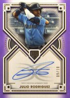 2022 Topps Definitive Definitive Rookie Autographs #JRO Julio Rodriguez Purple Baseball Card