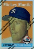 1996 Topps Mantle Finest #8 1958 Topps Reprint Refractor w/Coating Baseball Card