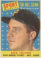 1958 Topps #492 Bob Friend All-Star Baseball Card