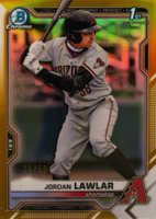 2021 Bowman Draft #BDC194 Jordan Lawlar Chrome-Gold Refractor Baseball Card