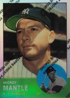 1996 Topps Mantle Finest #13 1963 Topps Reprint Refractor w/Coating Baseball Card