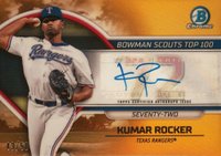 2023 Bowman Scouts' Top 100 #BTP72 Kumar Rocker Autograph-Gold Refractor Baseball Card
