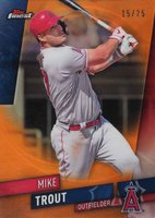 2019 Finest #25 Mike Trout Orange Refractor Baseball Card
