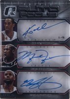 2008 Upper Deck Radiance Auto Focus Triple #AFT-UDE Bryant/Jordan/James Basketball Card