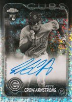 2024 Topps Chrome Rookie Autographs #RAPC Pete Crow-Armstrong Black & White Mini Diamond Refractor Baseball Card