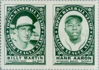 1961 Topps Stamp Panels # Billy Martin/Hank Aaron Baseball Card