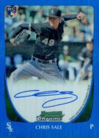 2011 Bowman Chrome #220 Chris Sale Autograph-Blue Refractor Baseball Card