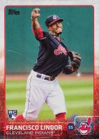 2015 Topps Update #US82 Francisco Lindor Sparkle under glove Baseball Card