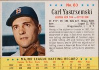 1963 Post Cereal #80 Carl Yastrzemski Hand Cut Baseball Card